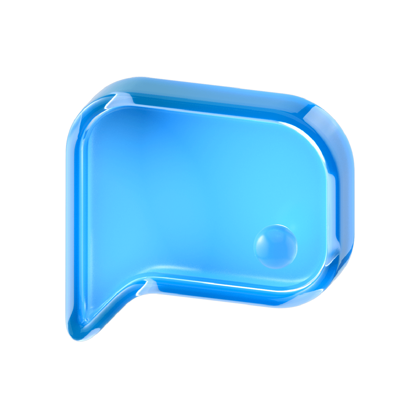 Blaues Sprachblase Icon als Symbol für die BBVA ChatGPT App