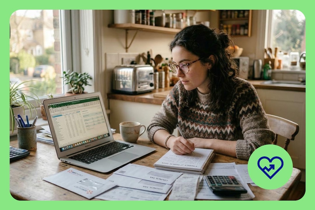 SCHUFA‑Score verstehen: Person analysiert Finanzdaten – neuer SCHUFA-Score im Überblick.