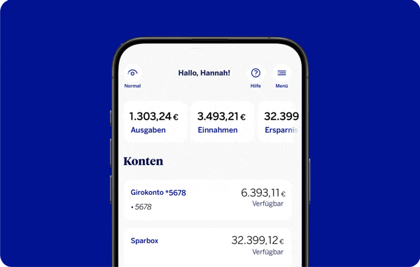 App-Screen der BBVA App vom Bereich Meine Nachrichten mit Verifizierungshinweis.