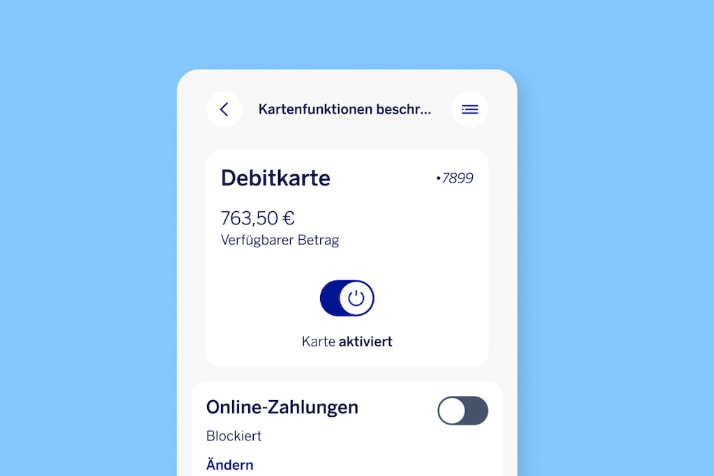 Kartenmanagement per App für volle Kontrolle