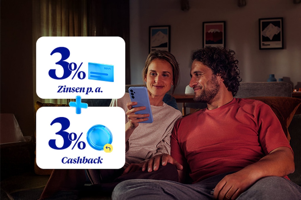 Your current account with 3% interest p.a. and 3% cashback for 6 months